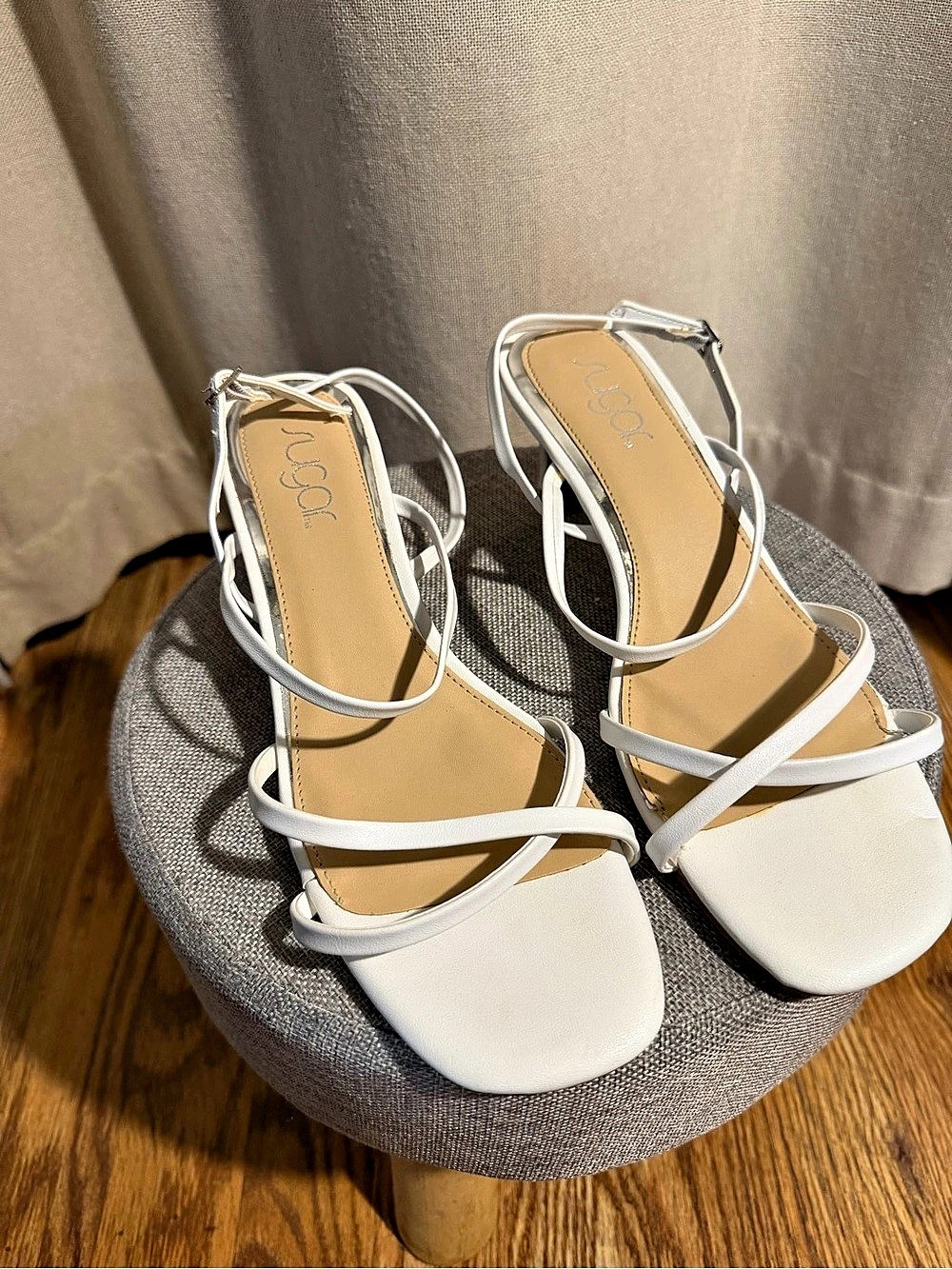 Sugar White Strappy Heels Like New